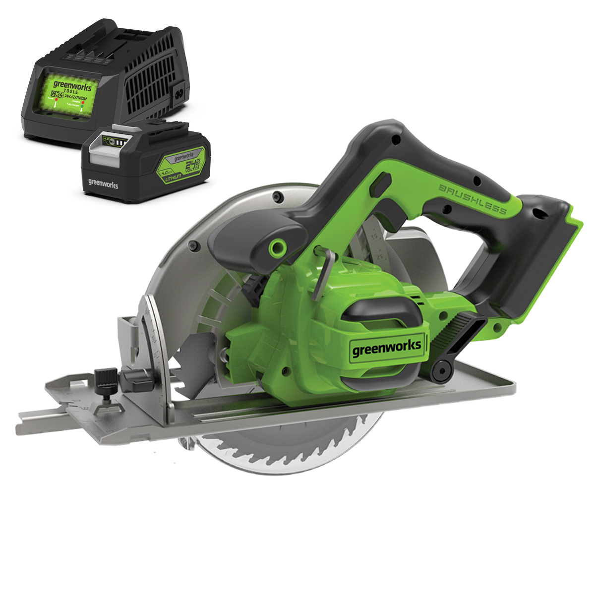 24V 4.0Ah 7.25″ Brushless Circular Saw kit