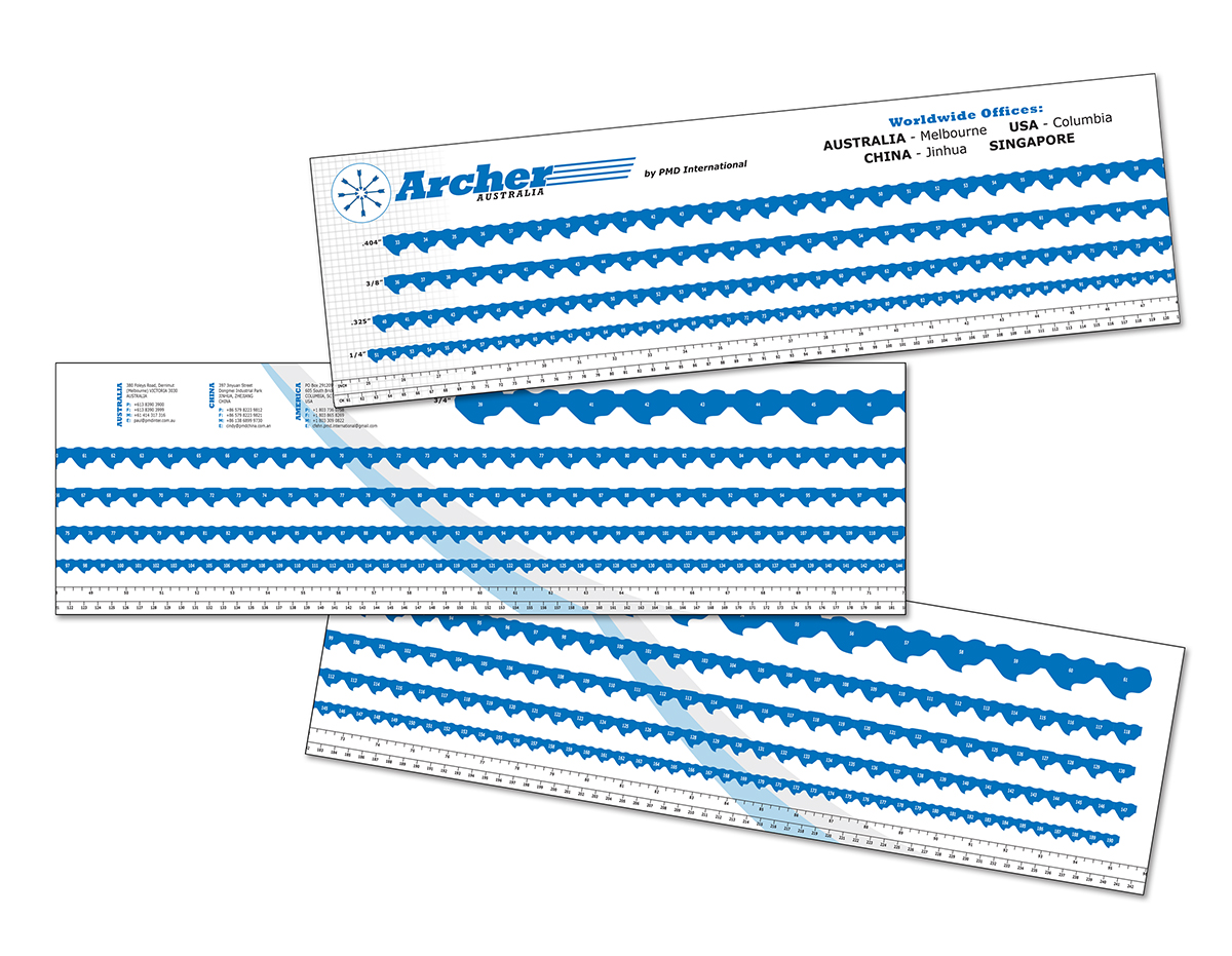 Archer Chain Measuring Chart Sticker